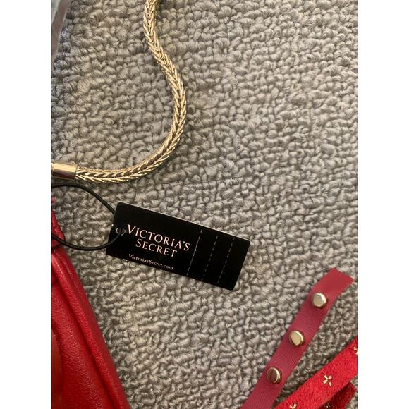 VICTORIA'S SECRET Women Red Gold Fringe Crossbody Bag - Picture 5 of 11
